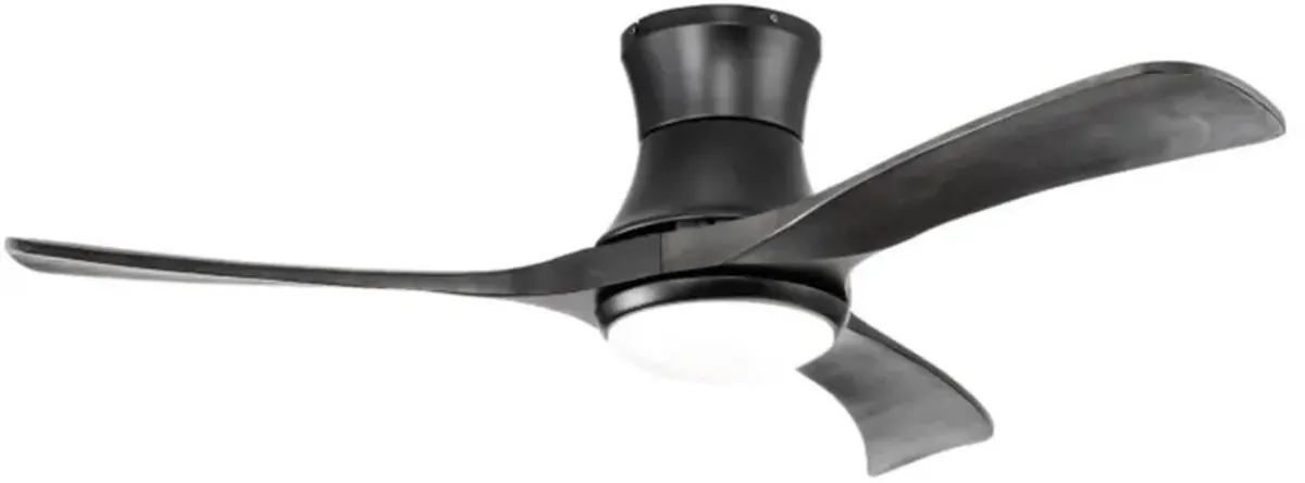 Hivvago 52 Inch Flush Mount Ceiling Fan with LED Light-Black