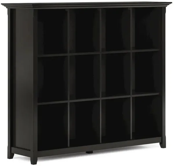 Simpli Home Amherst Solid Wood 12 Cube Storage Bookcase In Hickory Brown