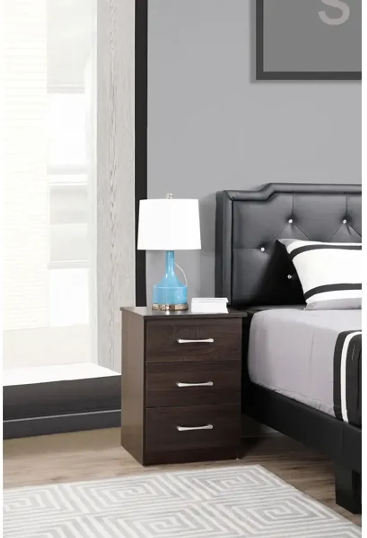 Boston 3-Drawer Nightstand (24 in. H x 16 in. W x 18 in. D)