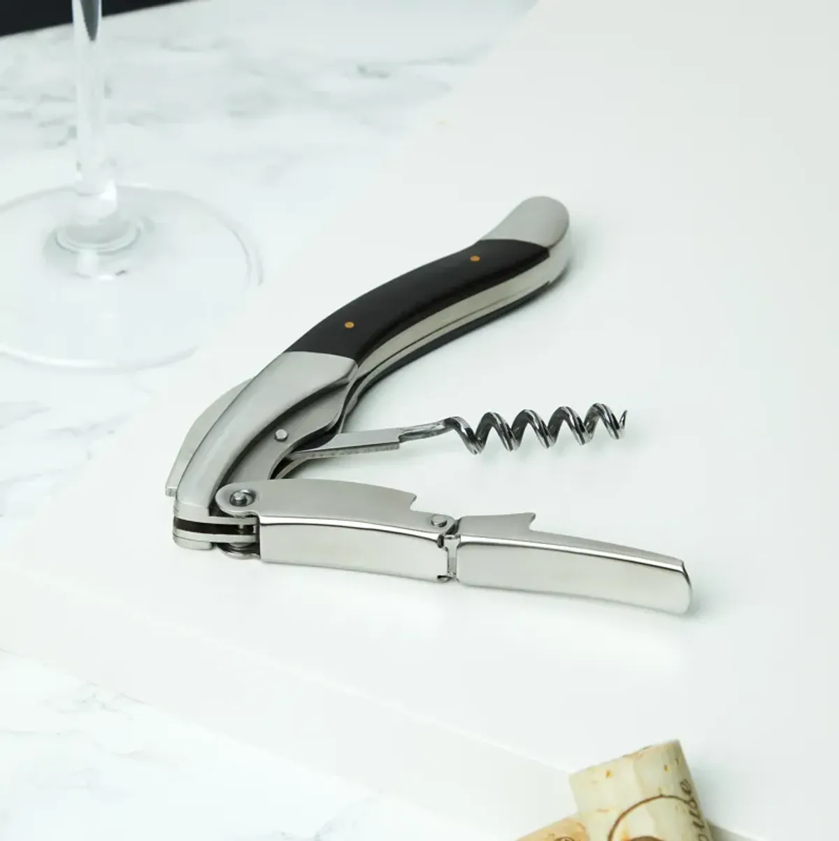 Admiral Heavyweight Corkscrew with Ebony Wood Handle