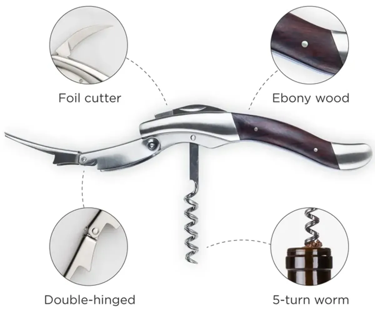 Admiral Heavyweight Corkscrew with Ebony Wood Handle