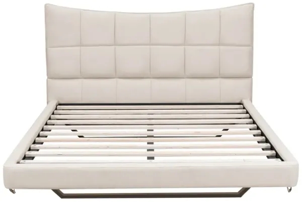 Merax Linen Fabric Platform Bed with USB Ports