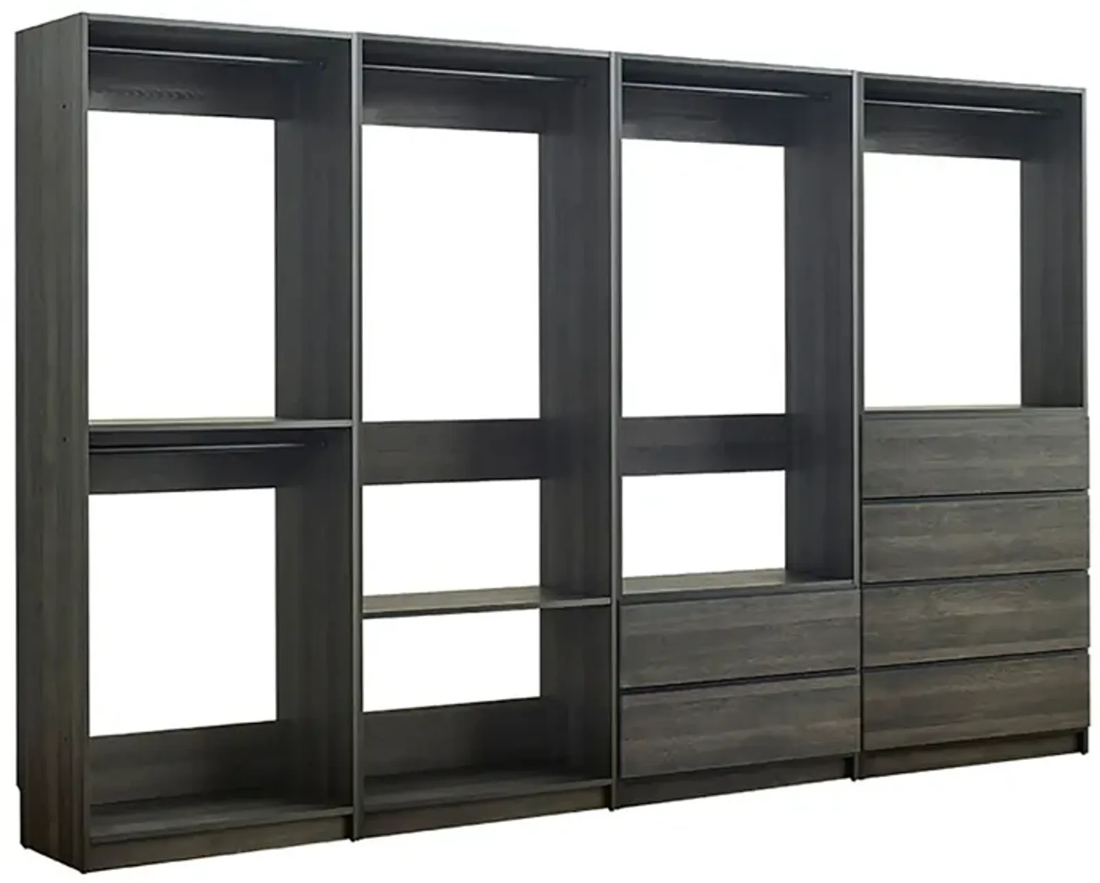 Prosper Gray Freestanding Walk in Wood Closet System