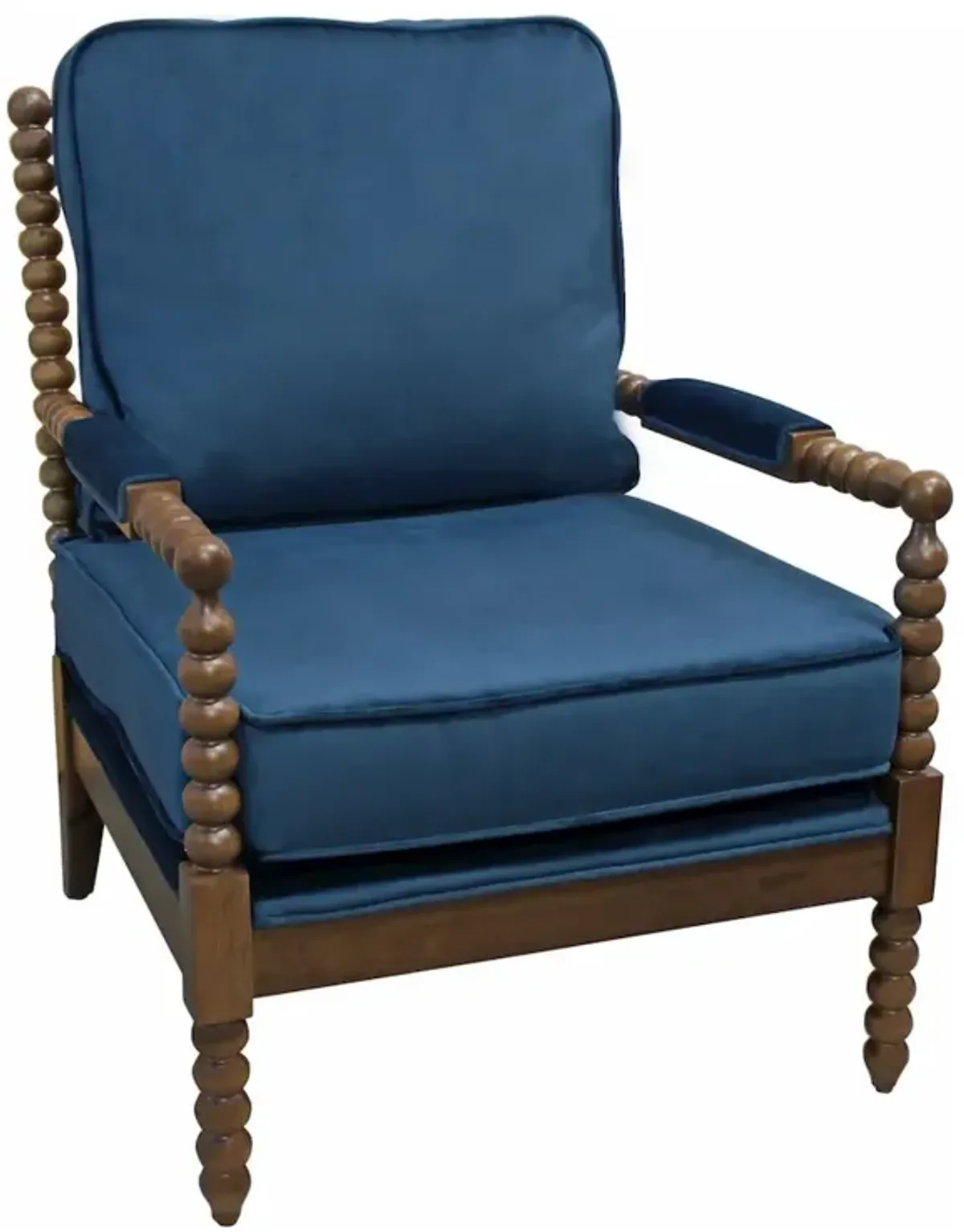 Traditional Wyndham Occasional Chair in Royal Blue Velvet