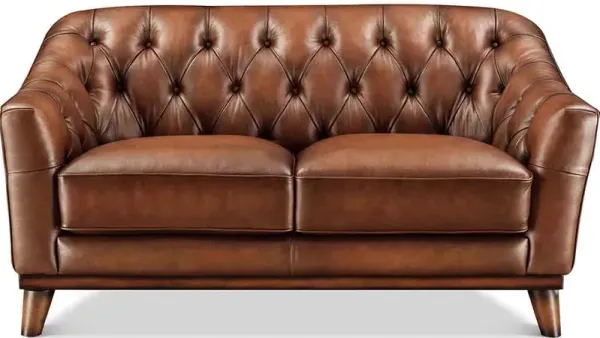Lowell 100% Top Grain Leather Loveseat