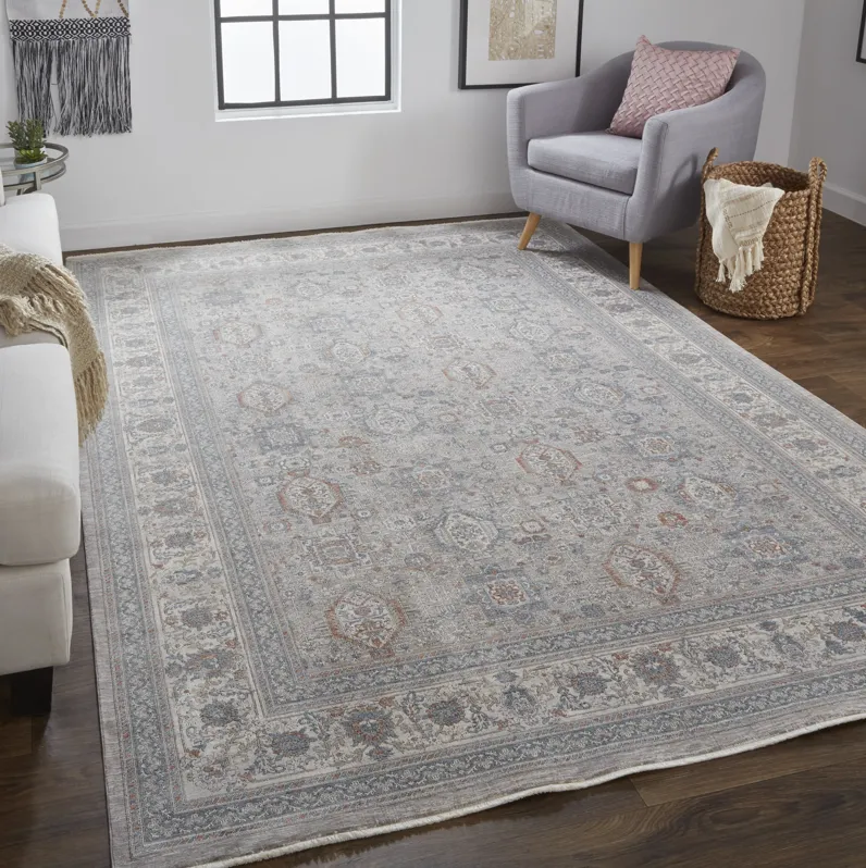 Marquette 3761F Taupe/Silver/Blue 2'8" x 12' Rug