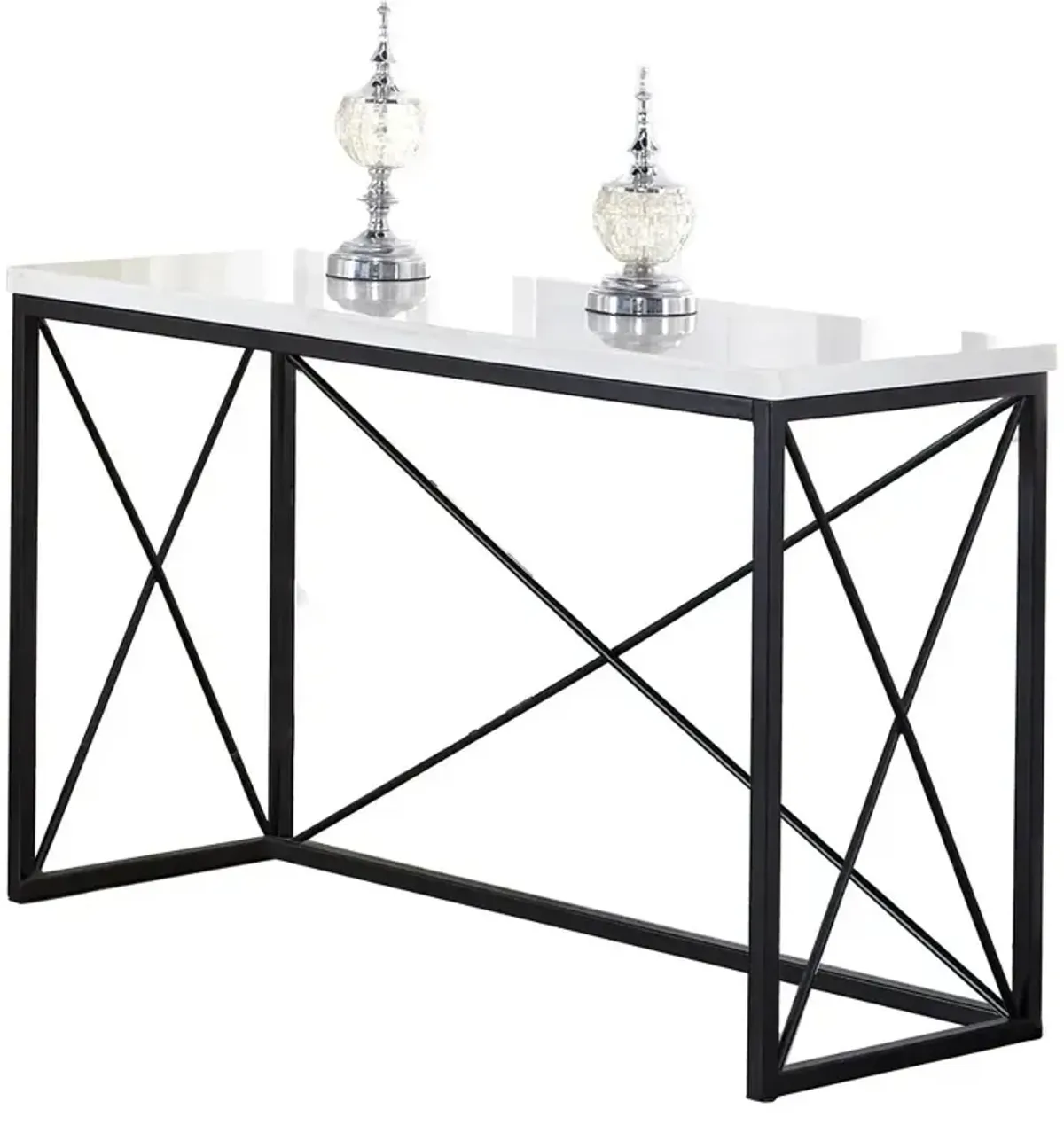 Skyler White Marble Top Rectangle Sofa Table