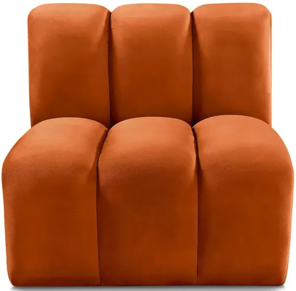 Meridian Furniture Arc Cognac Velvet Straight Chair