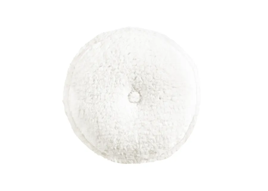 Button Soft Sherpa Round Decorative Pillow