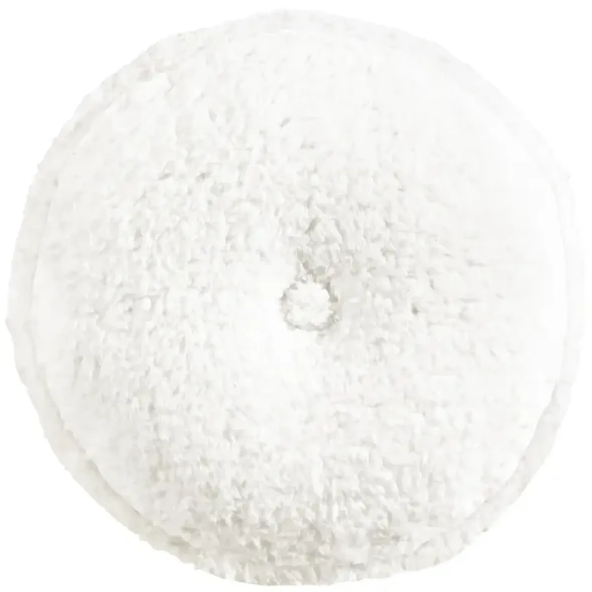 Button Soft Sherpa Round Decorative Pillow