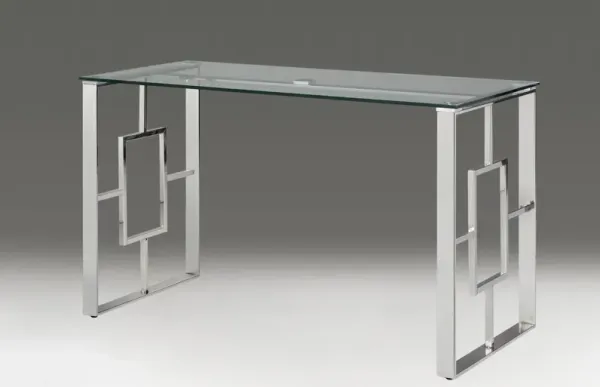 Glass desk with chrome base