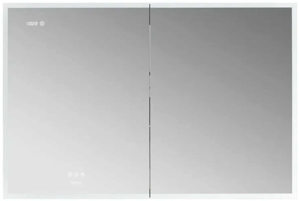 Pagani 48 in. x 32 in. LED Mirror Cabinet with Defogger, Dimmer, Magnifier & USB outlet
