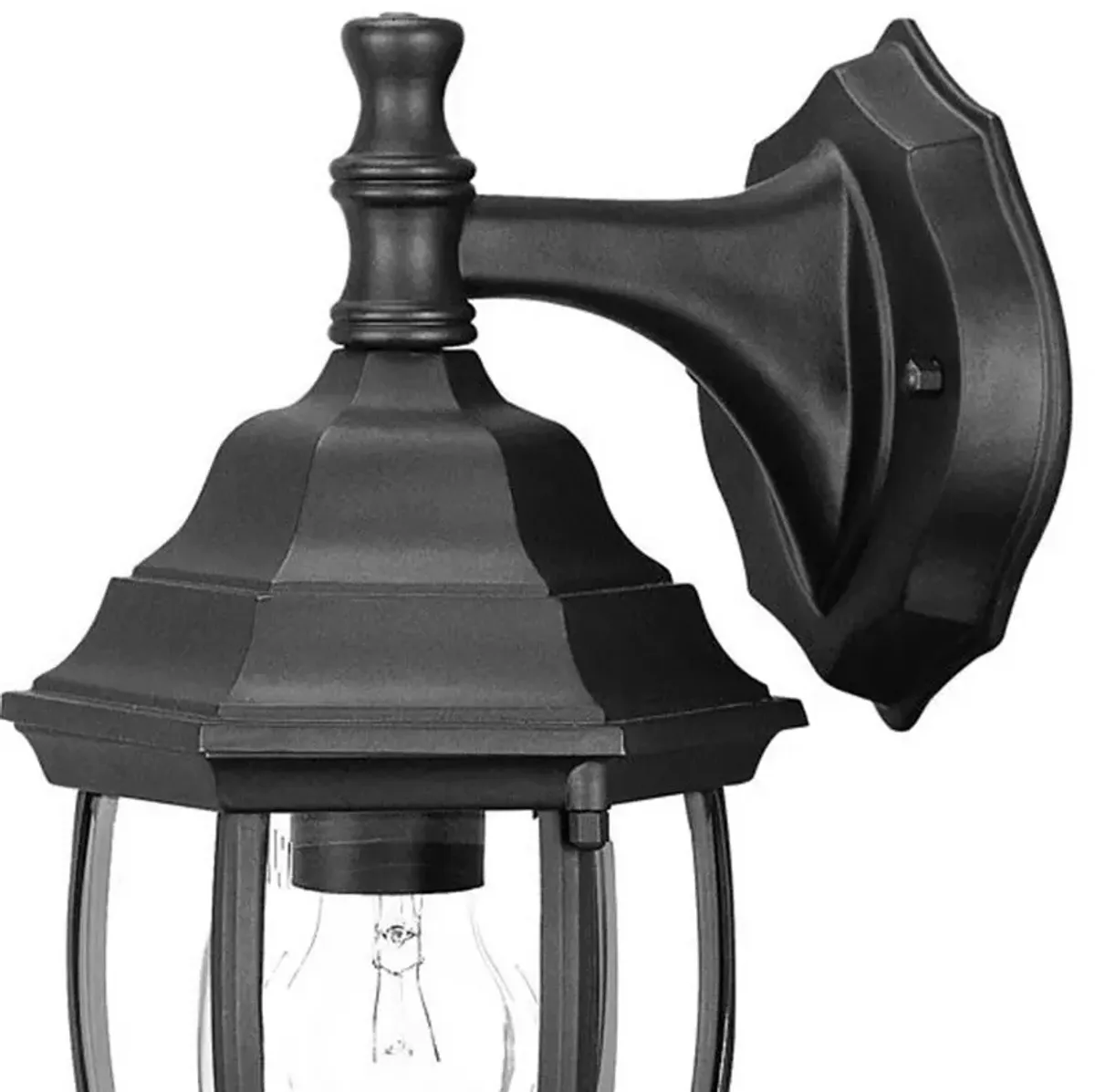 Hivvago Matte Black Hanging Globe Lantern Wall Light