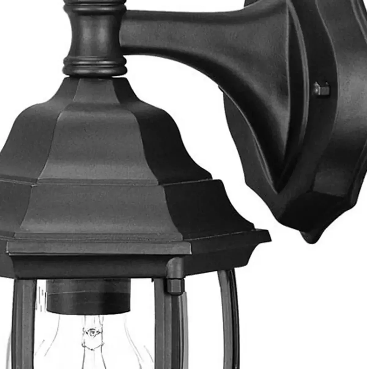 Hivvago Matte Black Hanging Globe Lantern Wall Light