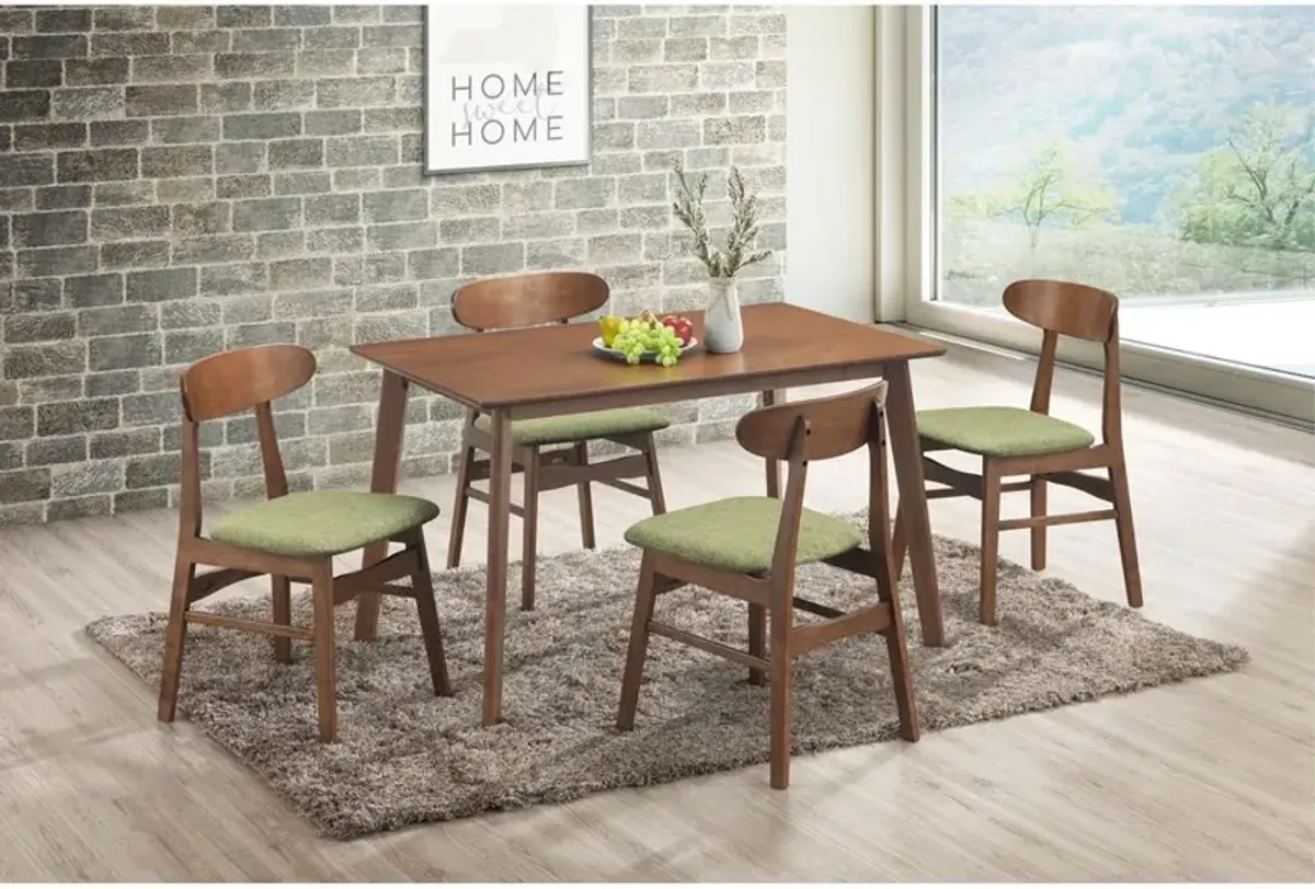 New Classic Furniture Furniture Morocco 5-Piece Mid-Century Wood Dining Set in Green