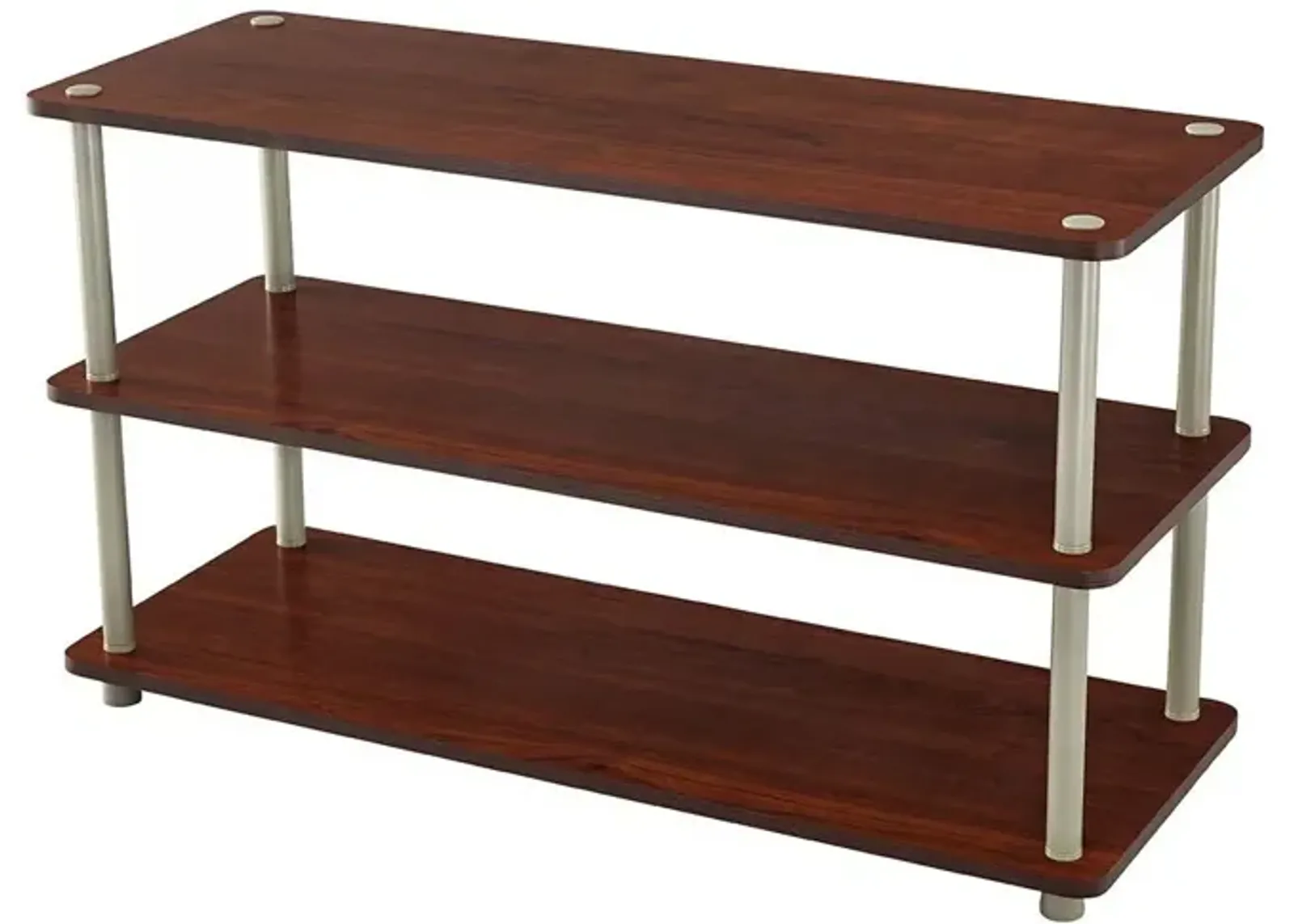 QuikFurn Dark Cherry 3-Shelf Modern Shoe Rack - Holds up to 12 Pair of Shoes