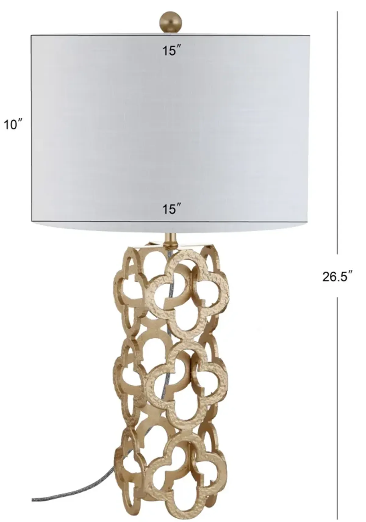 Oliver Metal Quatrefoil LED Table Lamp