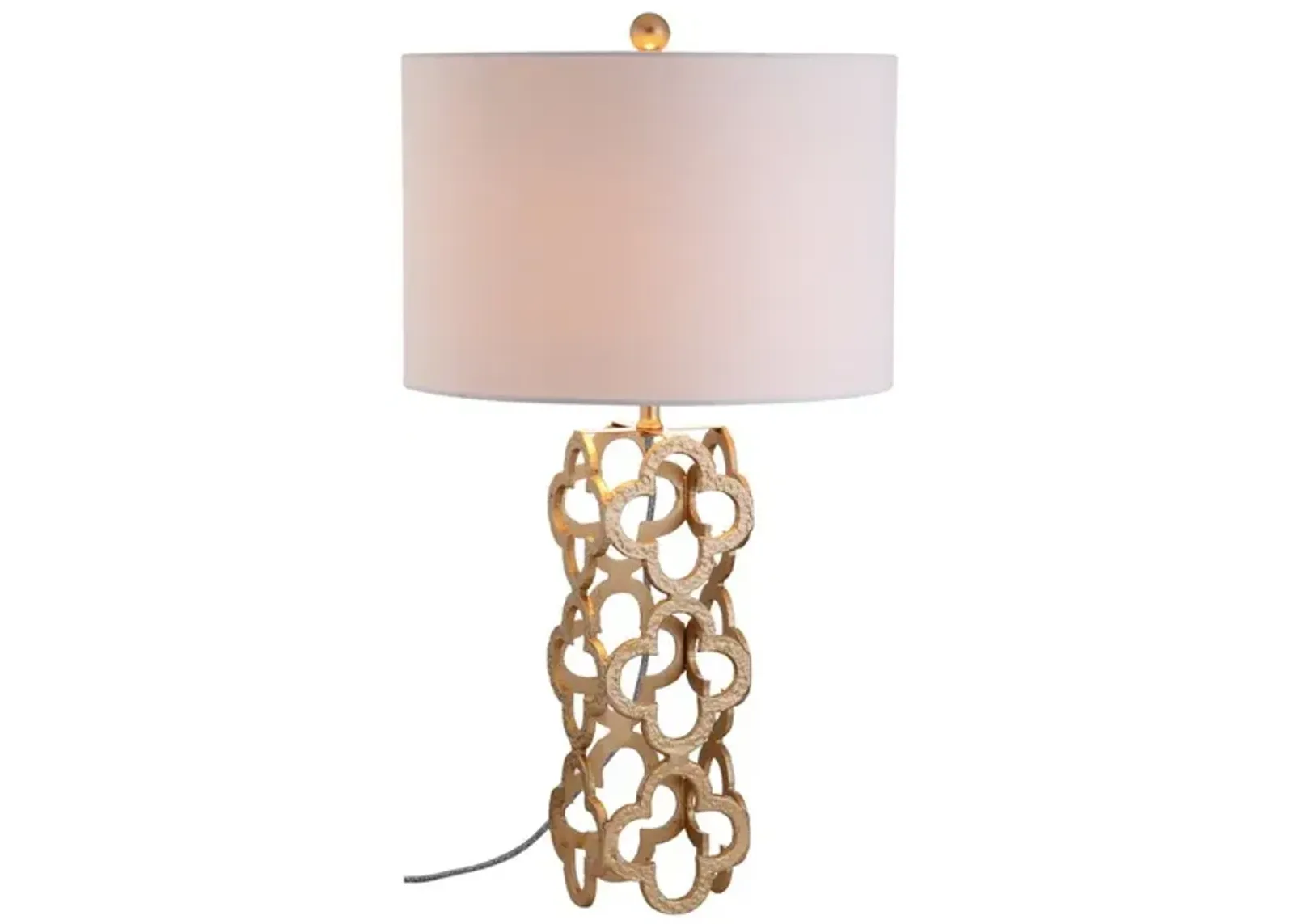 Oliver Metal Quatrefoil LED Table Lamp