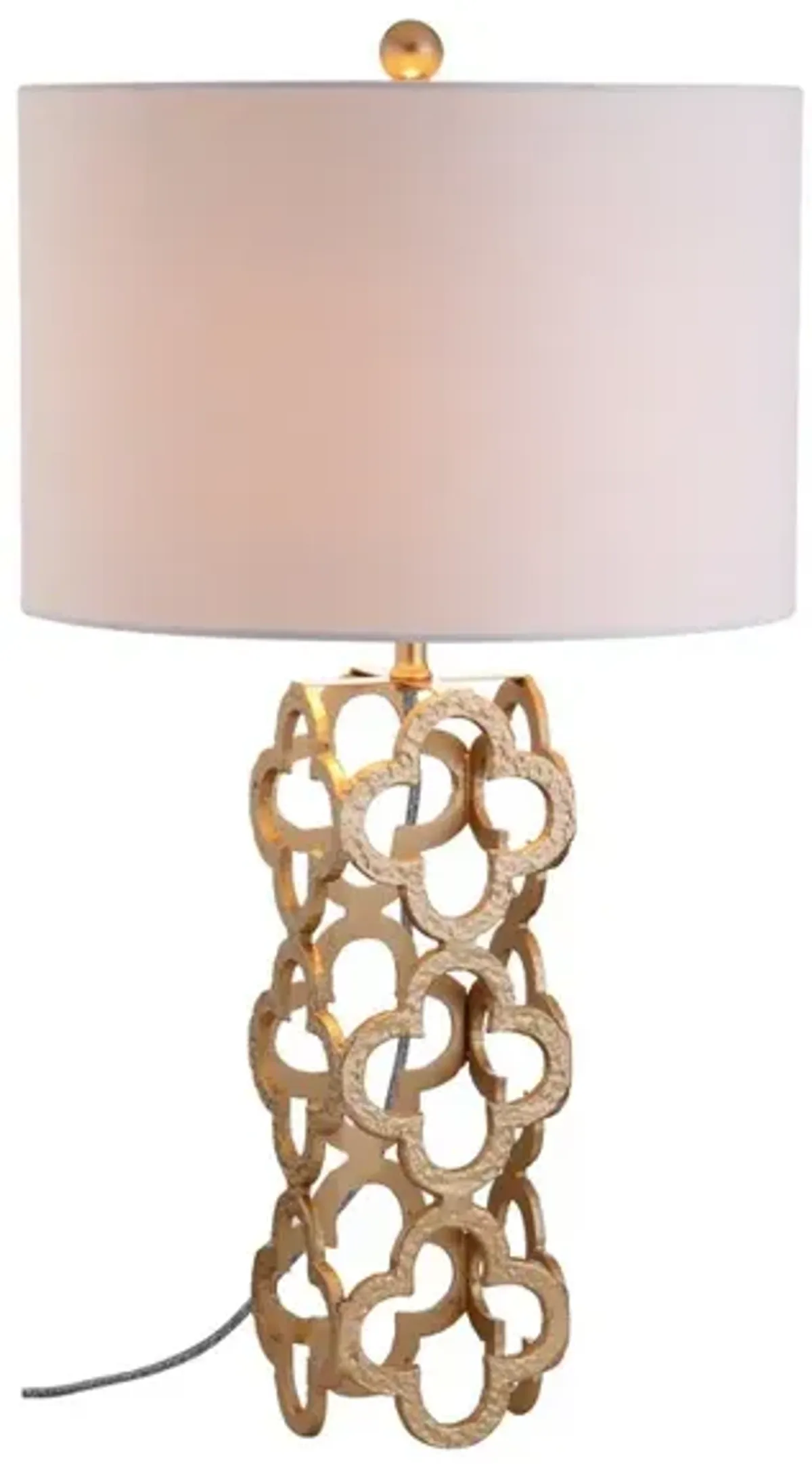 Oliver Metal Quatrefoil LED Table Lamp