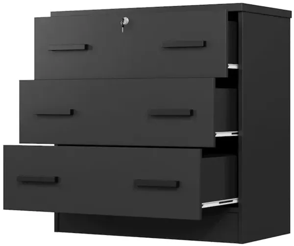 3 Drawers Chest in Black Color