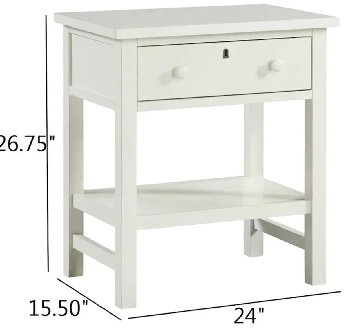 Franklen 1-drawer Storage Nightstand - Antique White