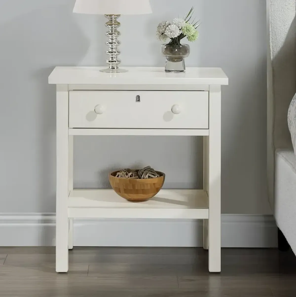 Franklen 1-drawer Storage Nightstand - Antique White