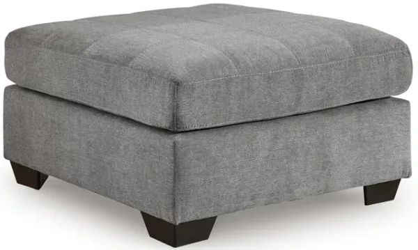 Marlow Oversize Ottoman, Stitch Details, Muted Gray Polyester 36 Inch - Benzara
