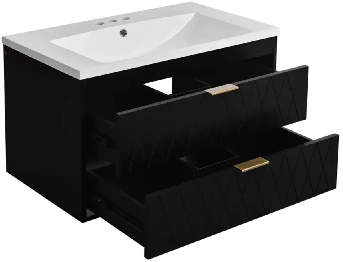 Merax Wall Mounted Bathroom Vanity with Resin Sink