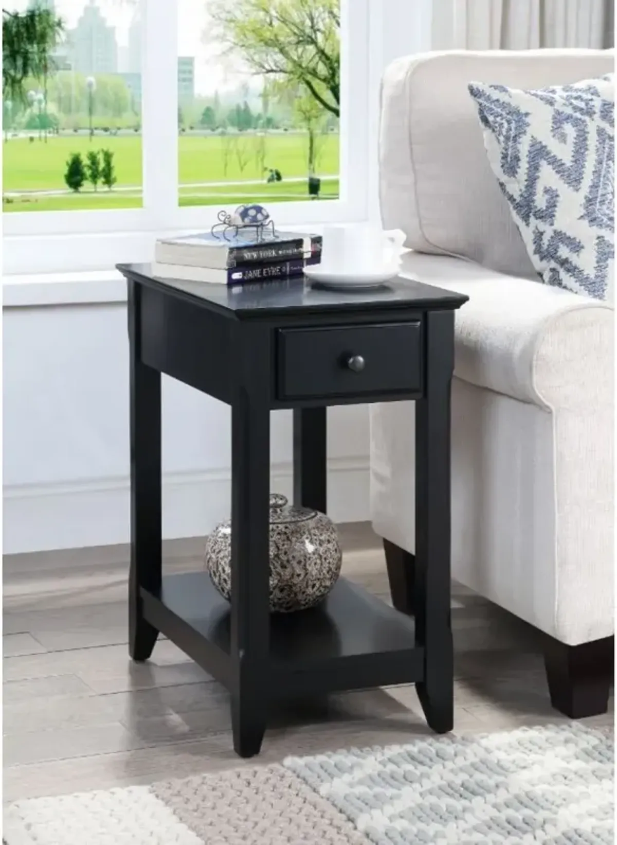 Bertie Accent Table, Black Finish