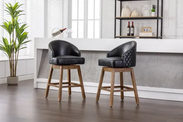 Streamdale Kitchen Counter Height 360 Degree Swivel Bar Stools Set