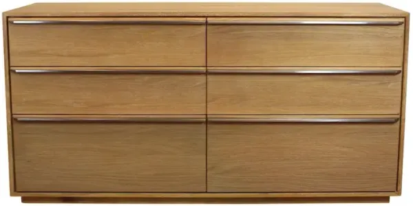 Sarasota 6 Drawer Large Dresser in Natural Oak