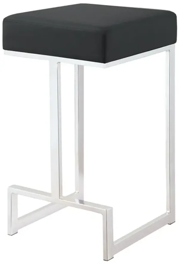 Metal Counter Height Stool, Black-Benzara