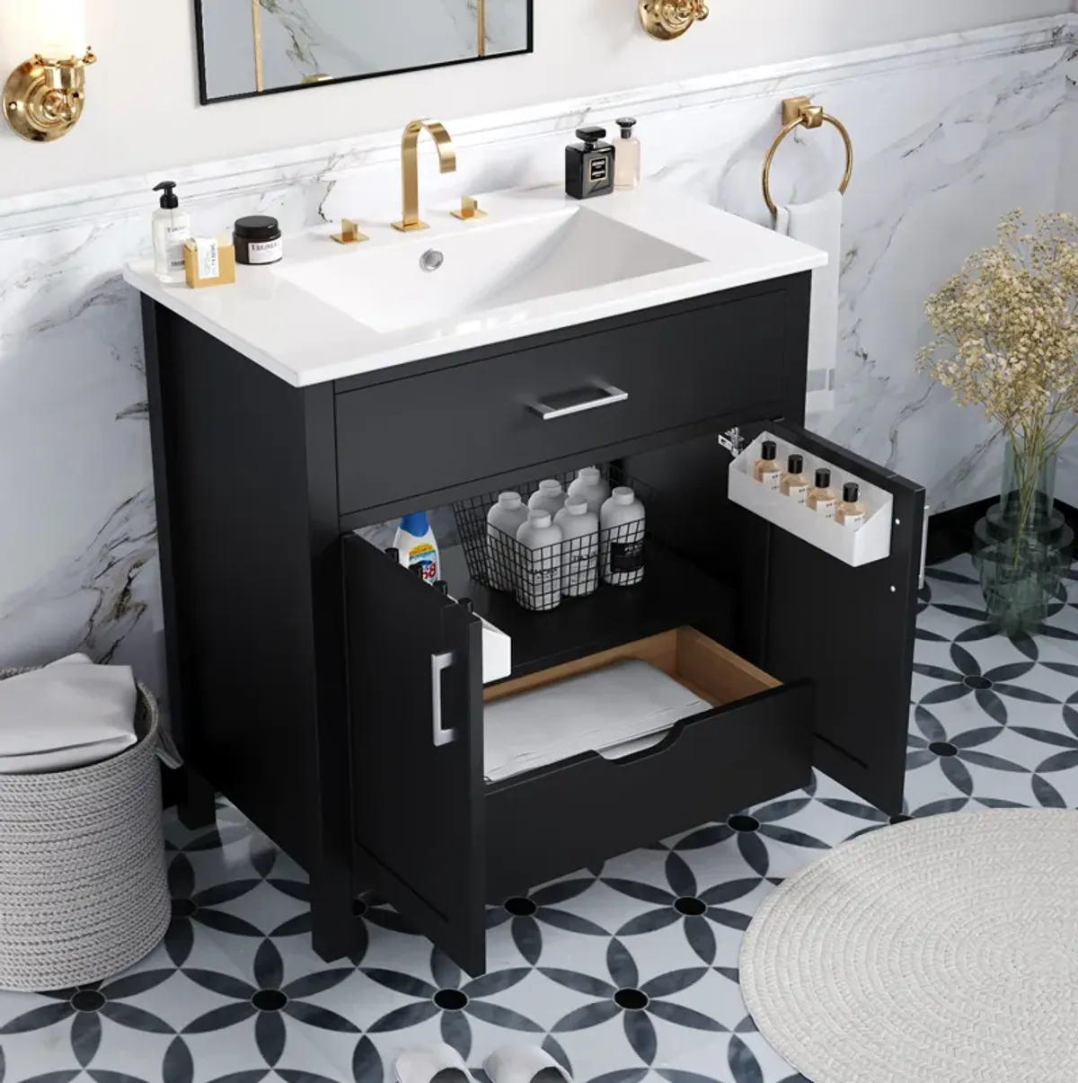 Merax Bathroom Vanity with Ceramic Sink