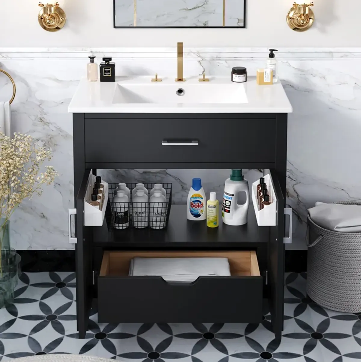 Merax Bathroom Vanity with Ceramic Sink