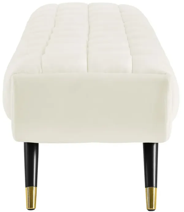 Adept Upholstered Velvet Bench-Benzara