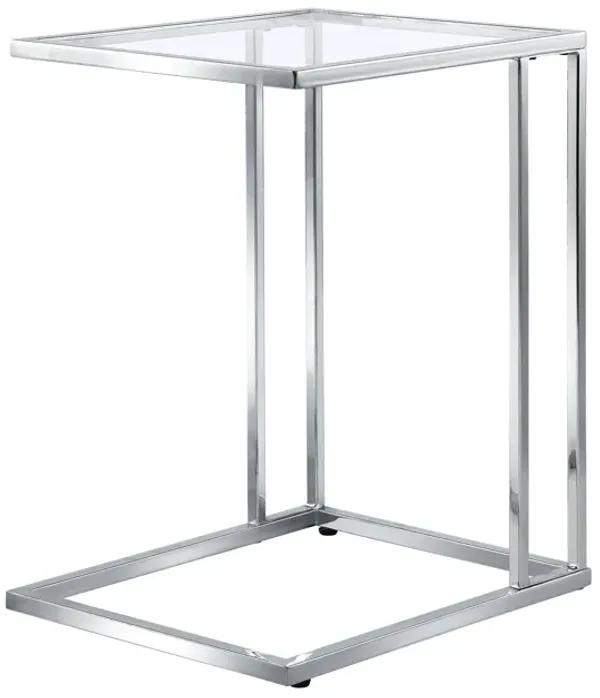 Hivvago 25" Chrome And Clear Glass Square End Table