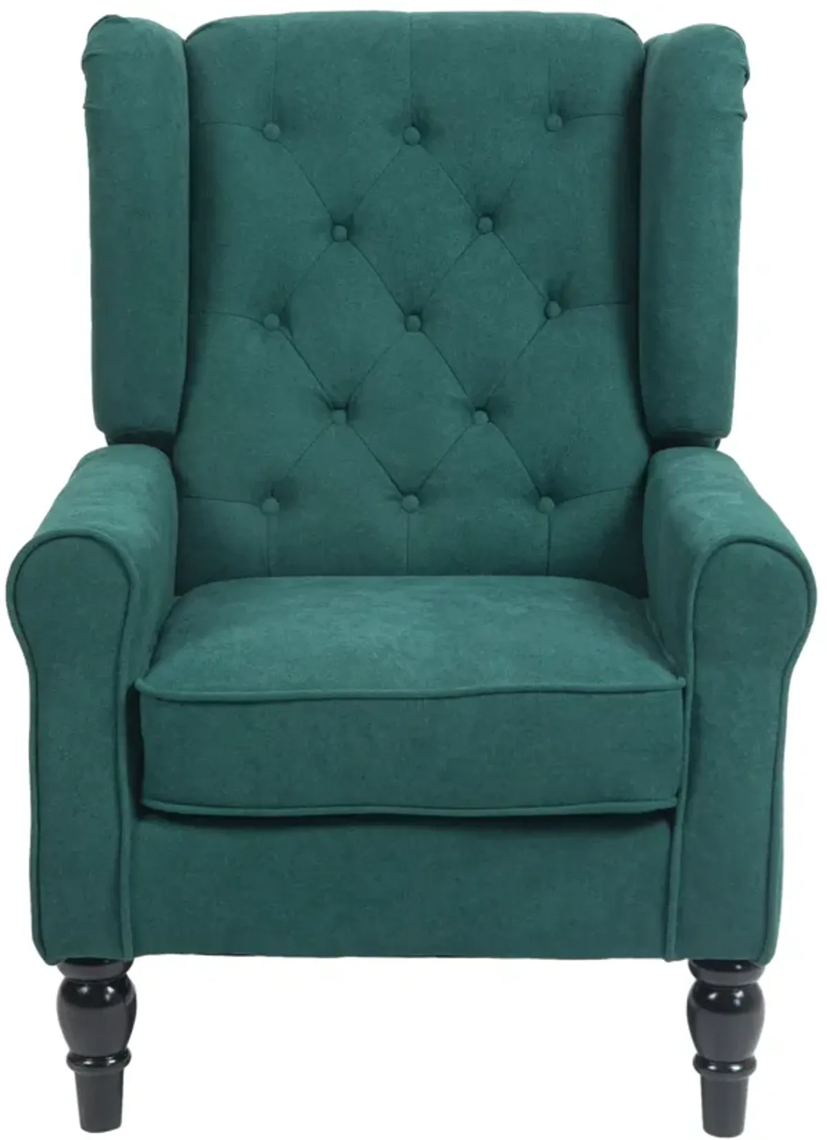 HOMCOM Button-Tufted Accent Chair with High Wingback, Rounded Cushioned Armrests and Thick Padded Seat, Blue