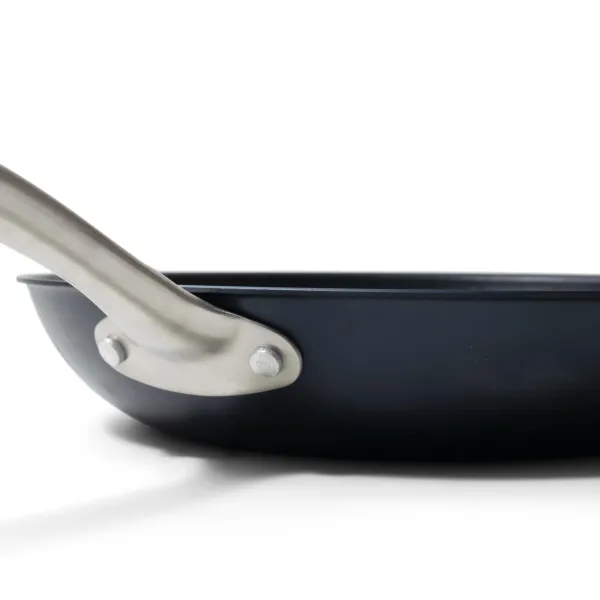 Alva Black Angus Carbon Steel Pan 11" Pre-Seasoned with Natural Mineral Oil, Non Toxic Hammered Carbon Steel Nonstick Frying Pan Skillet for Searing Steak Compatible w/ All Stovetops & Induction Safe