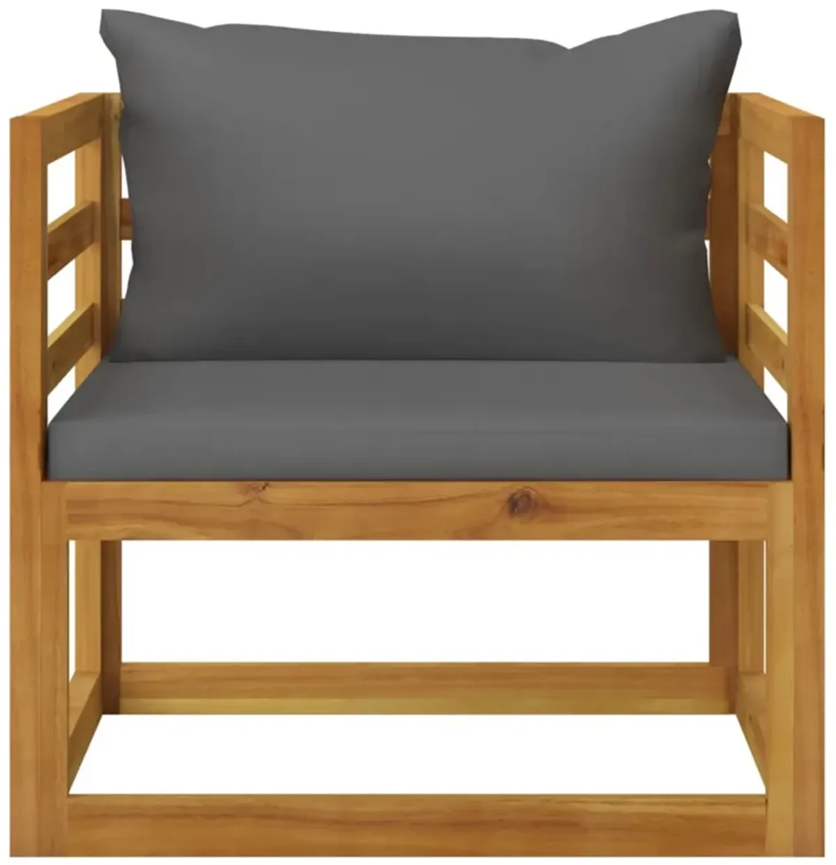 vidaXL Garden Chair with Dark Gray Cushions Solid Acacia Wood