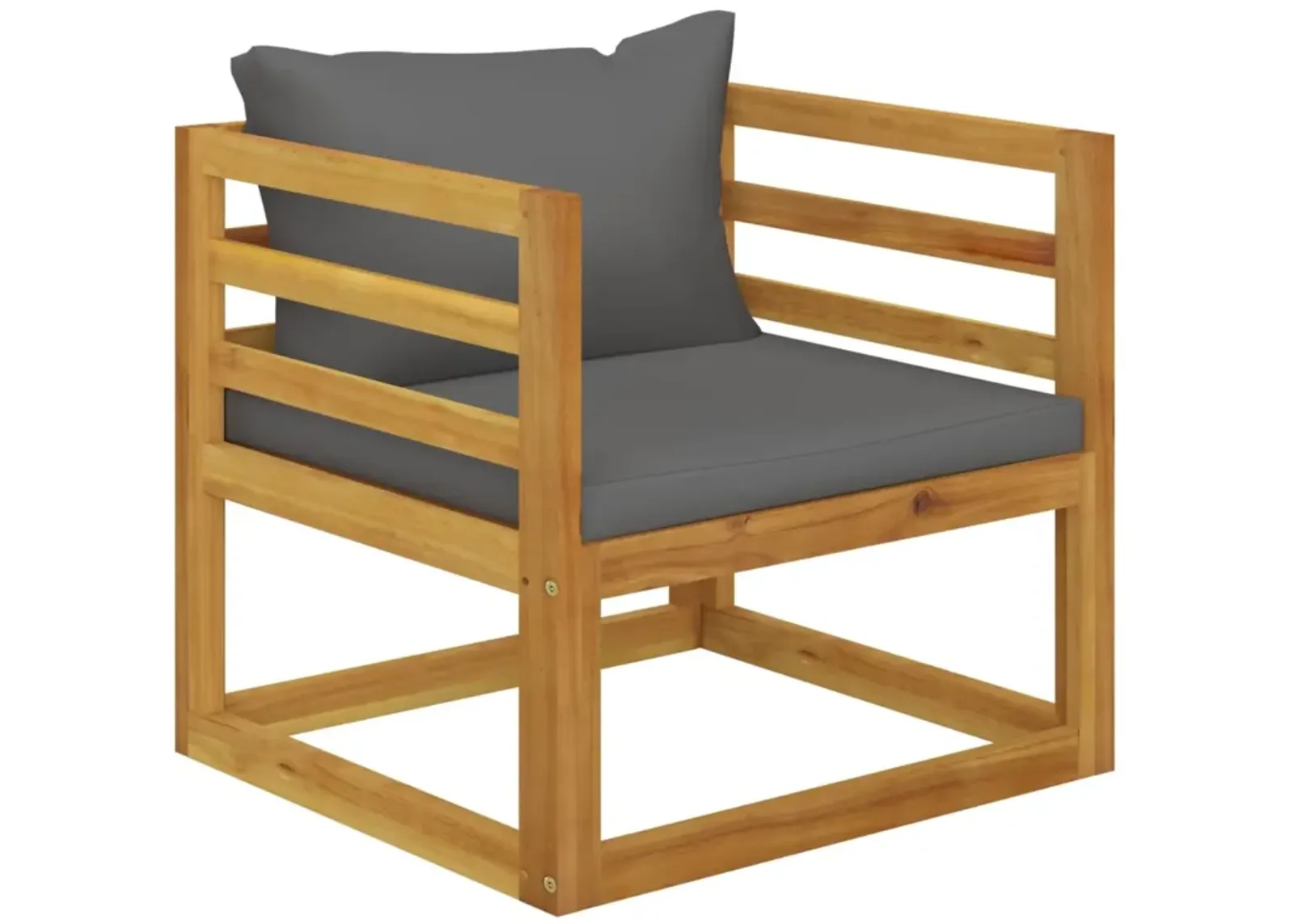 vidaXL Garden Chair with Dark Gray Cushions Solid Acacia Wood