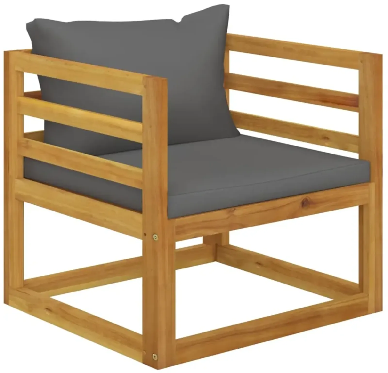 vidaXL Garden Chair with Dark Gray Cushions Solid Acacia Wood