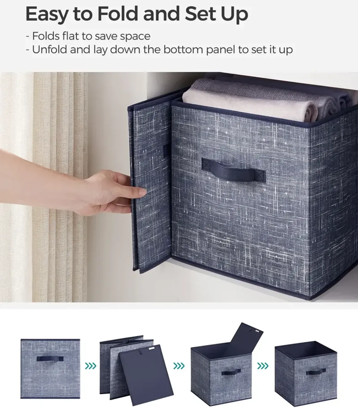 Non-Woven Fabric Storage Cubes with Double Handles