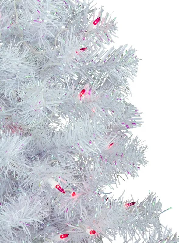 3' Pre-lit Rockport White Pine Artificial Christmas Tree  Pink Lights