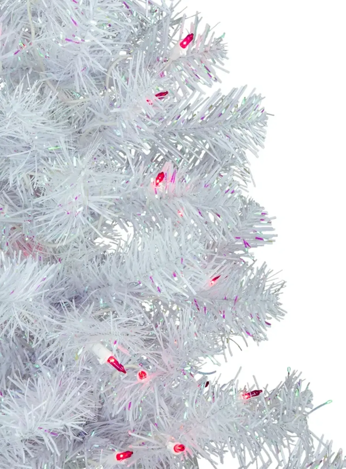 3' Pre-lit Rockport White Pine Artificial Christmas Tree  Pink Lights