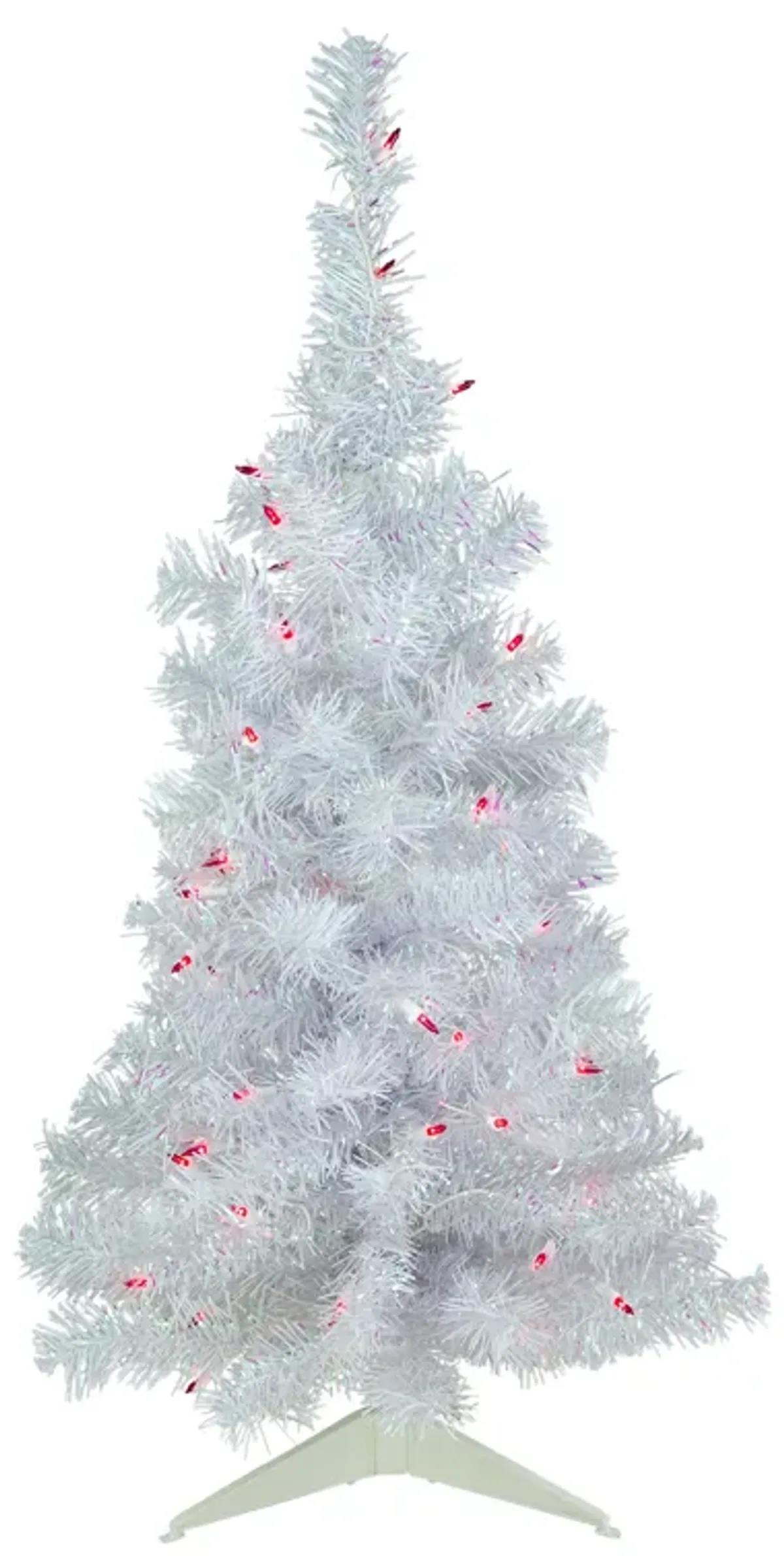 3' Pre-lit Rockport White Pine Artificial Christmas Tree  Pink Lights