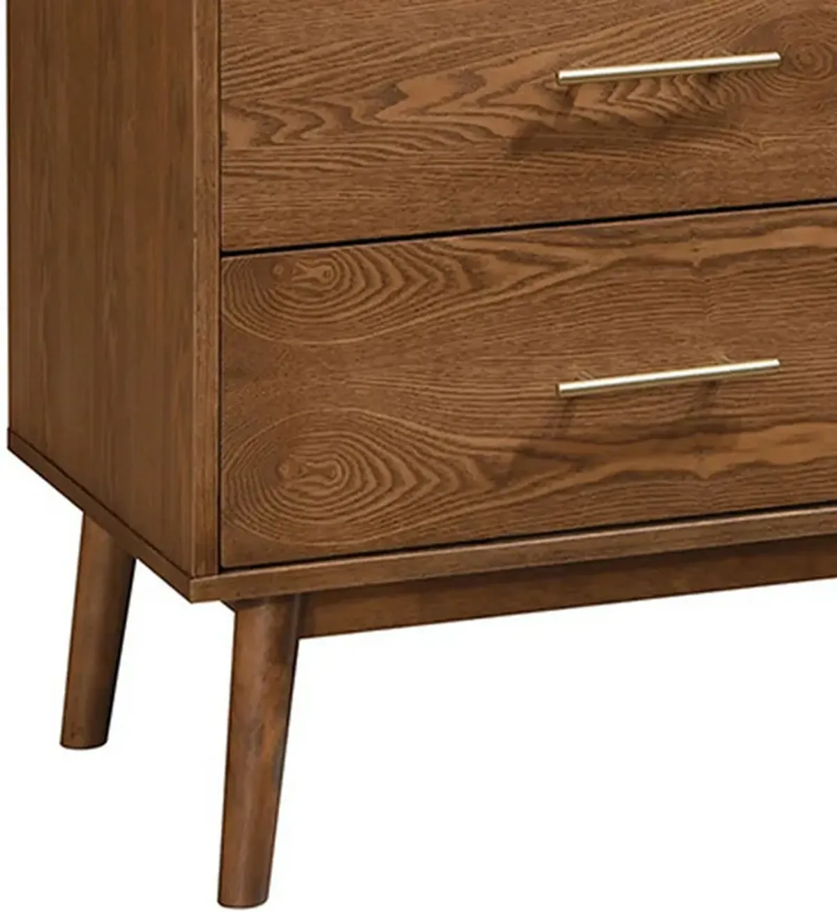 Roma 47 inch Wide Dresser, 6 Drawers, Nickel Handles, Walnut Brown Wood