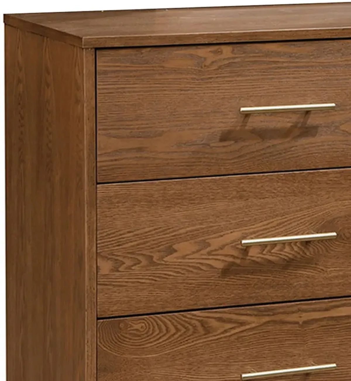 Roma 47 inch Wide Dresser, 6 Drawers, Nickel Handles, Walnut Brown Wood