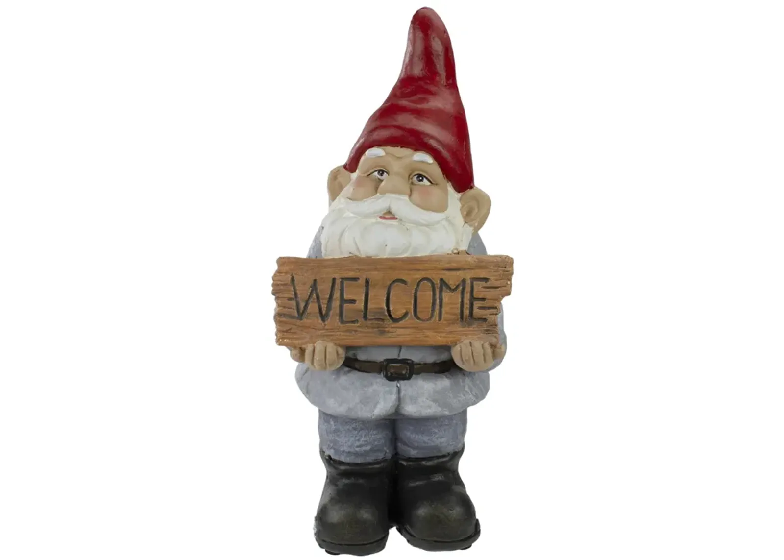 17" Gnome with Welcome Sign Outdoor Garden Statue