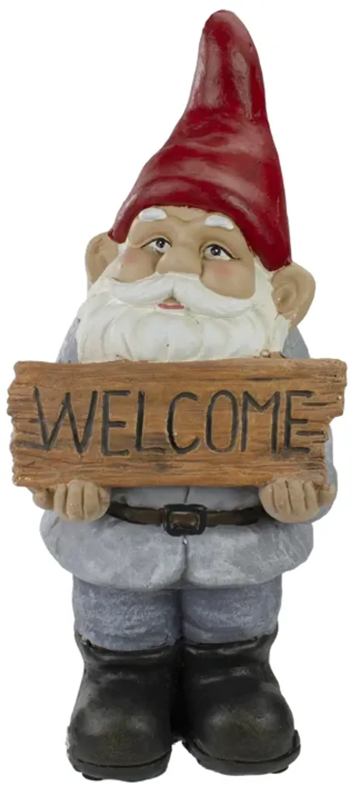 17" Gnome with Welcome Sign Outdoor Garden Statue