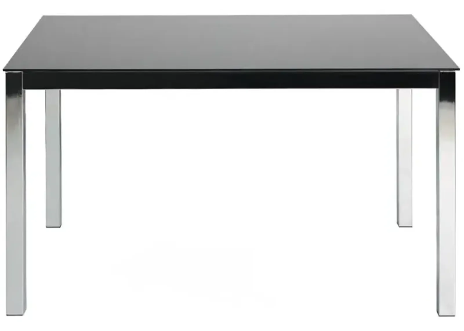 Better Home Products Elliott Chrome Metal Frame Black Tempered Glass Table